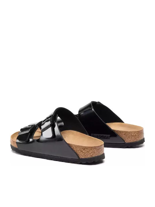 Arizona Birko-Flor Patent Women's Anatomic Black Narrow Fit Sandals