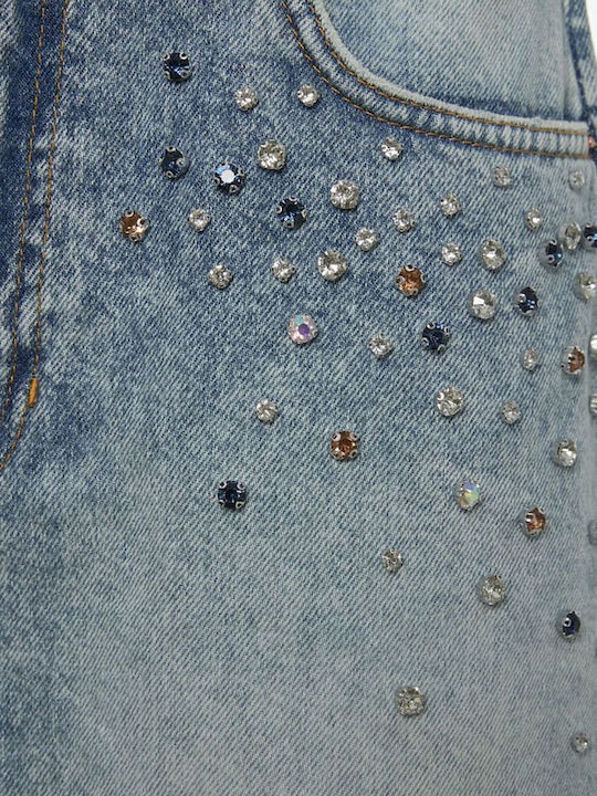 Molly Γυναικείο Τζιν Ψηλόμεσο Σορτς Μπλέ Denim