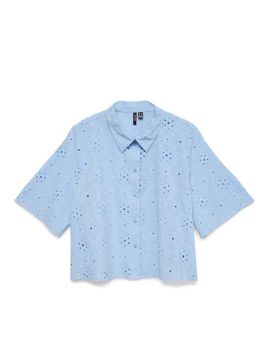 Kurzärmeliges Damenhemden Cashmere Hellblau Lightblue