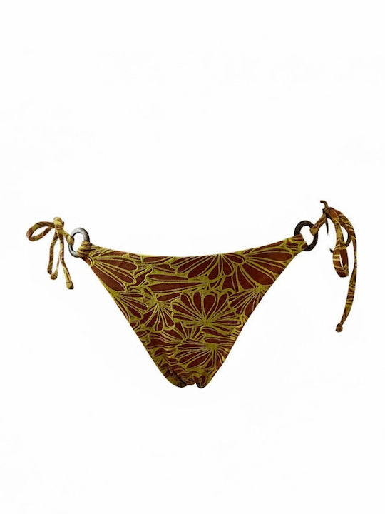 Bikini Set Triangle & Brazil Floral Terracotta Yellow C-6064 Terracotta Yellow