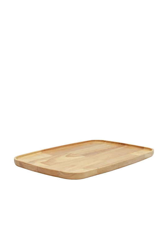 Ξύλινο Πιάτο Οβάλ Rubberwood Με Τοίχωμα 42x28 Εκ.
