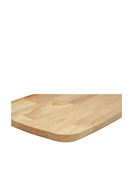 Ξύλινο Πιάτο Οβάλ Rubberwood Με Τοίχωμα 42x28 Εκ.
