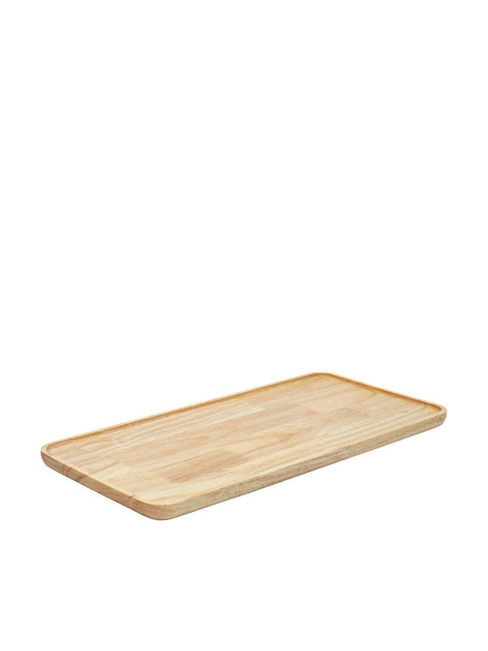 Ξύλινα Ορθογώνια Πιάτα Rubberwood Με Τοίχωμα 50x25 Εκ