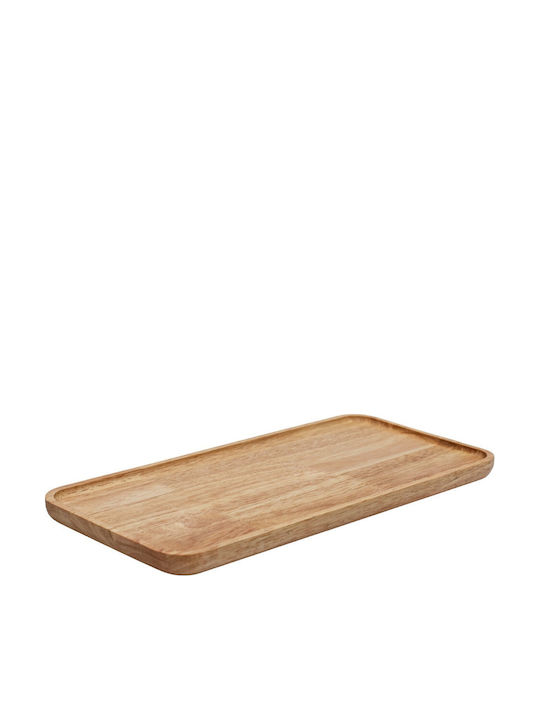 Ξύλινα Ορθογώνια Πιάτα Rubberwood Με Τοίχωμα 45x22 Εκ