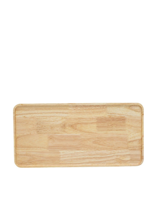 Ξύλινα Ορθογώνια Πιάτα Rubberwood Με Τοίχωμα 50x25 Εκ