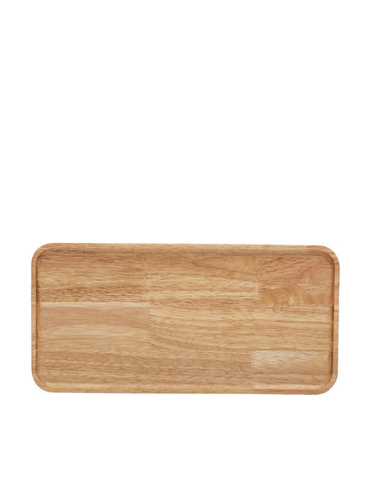 Ξύλινα Ορθογώνια Πιάτα Rubberwood Με Τοίχωμα 45x22 Εκ