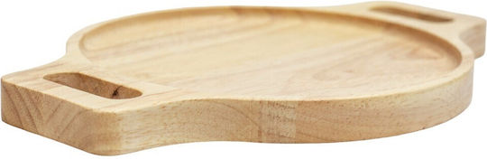 Ξύλινο Στρογγυλό Πιάτο Rubberwood Με Τοίχωμα 28x28 Εκ.