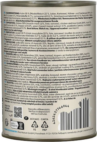 Lucky Jim Adult Wet Dog Food with Chicken and Fish 6x400gr