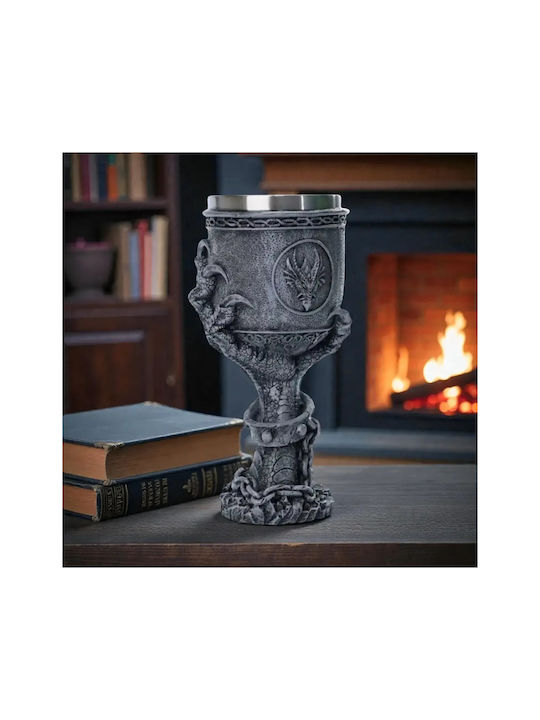 Glass of White Wine / Water from Plastic in Gray Color Goblet ac10050