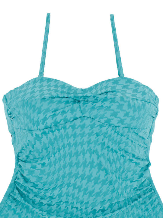 Strapless One Piece Swimsuit Turquoise