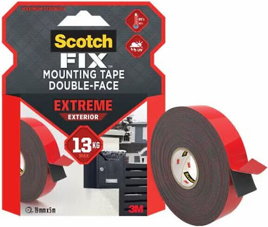 3M Self-Adhesive Double-Sided Tape Gray 19mmx5m 1pcs