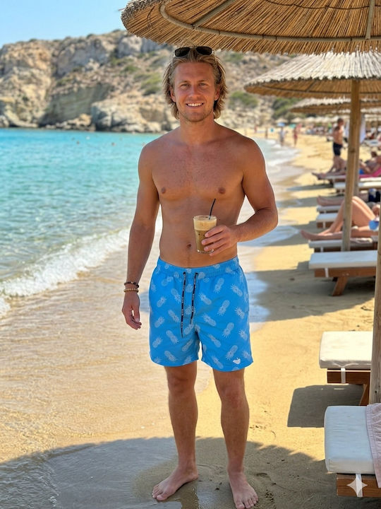 Costum De Baie Bărbați Bermude Albastru Deschis