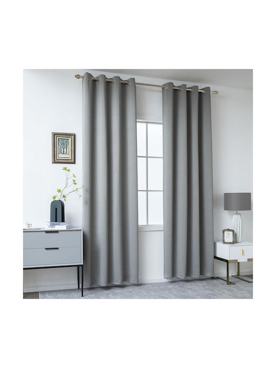 Chios Hellas Perdea Opacă cu Capse Light Grey 140x260cm