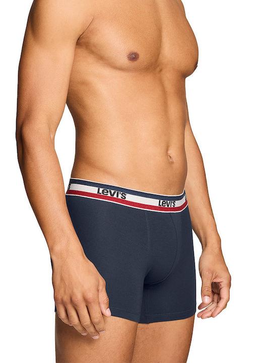 Herren Boxershorts Navy/Grau Melange 2er Pack