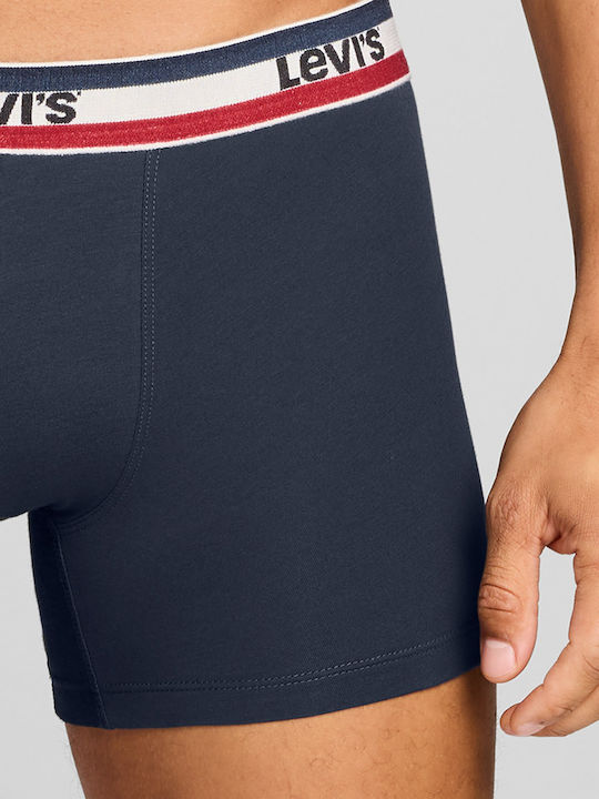 Herren Boxershorts Navy/Grau Melange 2er Pack