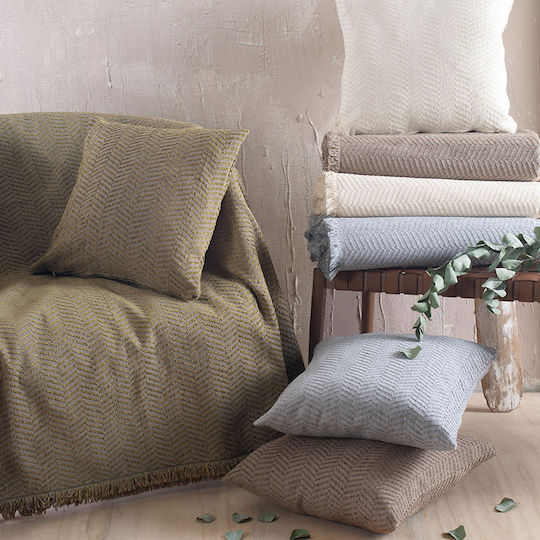 Rythmos Yard Ριχτάρι Τριθέσιου Καναπέ Δύο 'Οψεων Chenille 180x280εκ. Εκρού