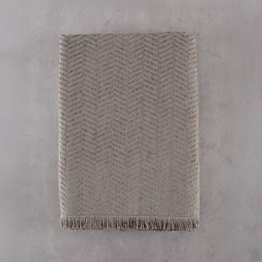 Rythmos Yard Ριχτάρι Τριθέσιου Καναπέ Δύο 'Οψεων Chenille 180x280εκ. Εκρού