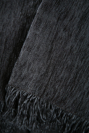 Anna Riska 1300 Dreisitzer-Sofa Wurf Chenille 180x280cm Dunkelgrau