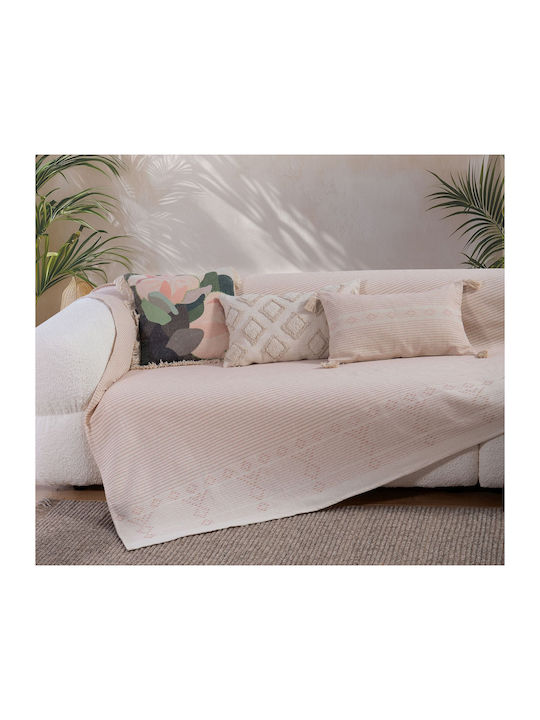 Nef-Nef Homeware Resan Decken & Couchdecken Zweisitzer-Sofa Überwurf 180x250cm Pfirsich