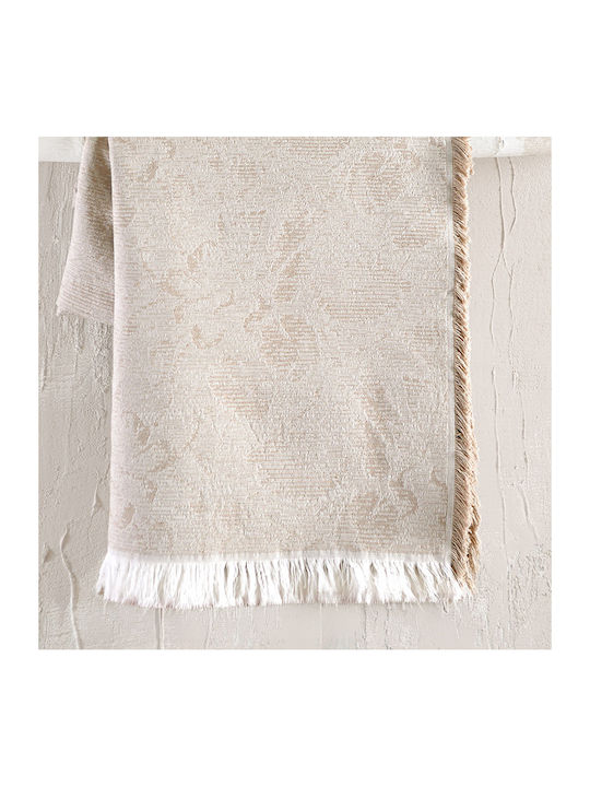 Rythmos Peony Armchair Throw Jacquard 160x180cm Beige