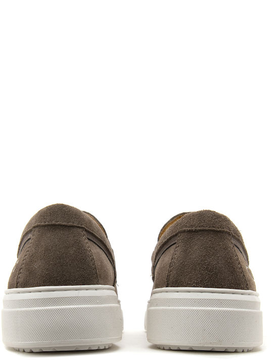 Suede Men's Loafers in Brown Colour