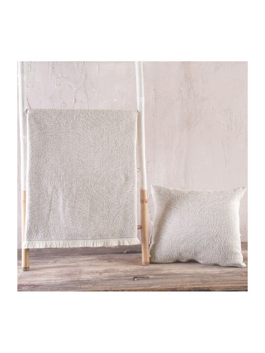Rythmos Terrain Armchair Throw 2 Sides Jacquard 160x180cm Beige