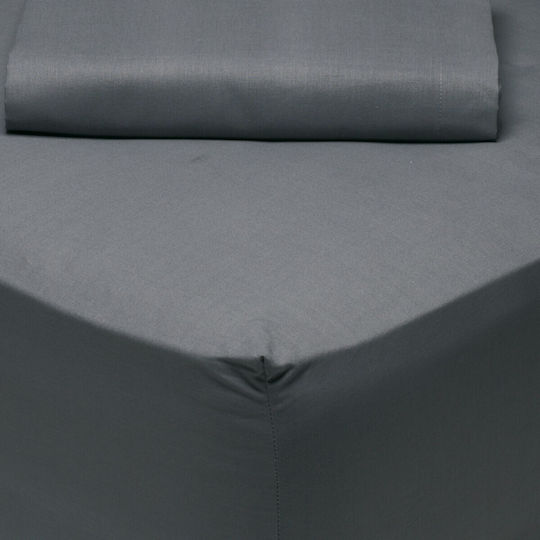 Das Home Bettlaken Semi-Doppel mit Gummiband 120x200+35cm. Best 1007 Dark Grey