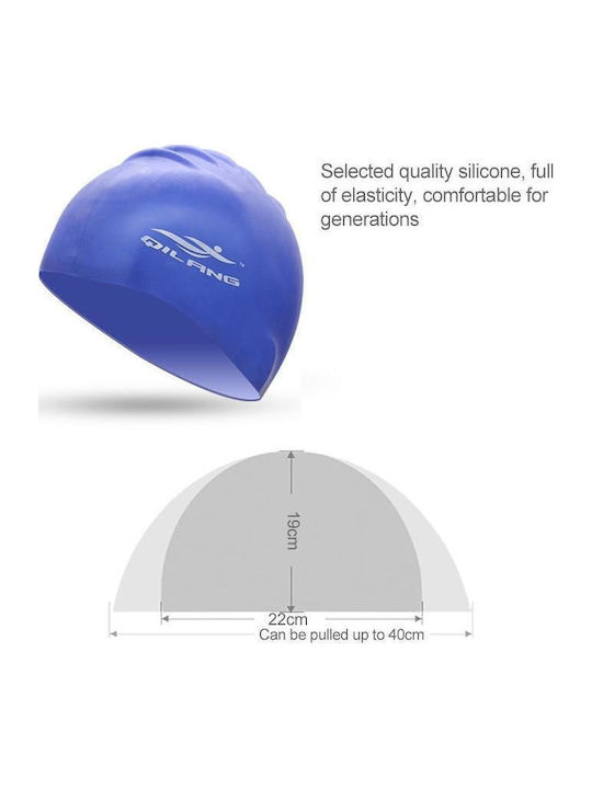Waterproof Silicone Swimming Cap Solid Color Adults Red