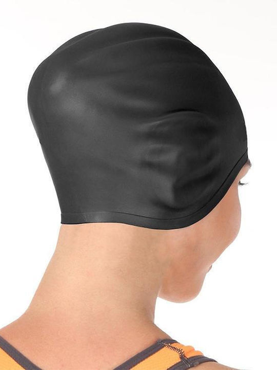 Waterproof Silicone Swimming Cap Solid Color Adults Red