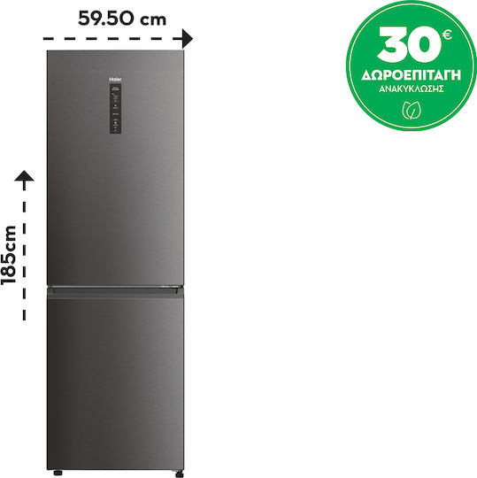 Haier Kühl-Gefrierkombination 412Es Total NoFrost H185xB59.5xT66.7cm. Inox HDPW3618DNPD