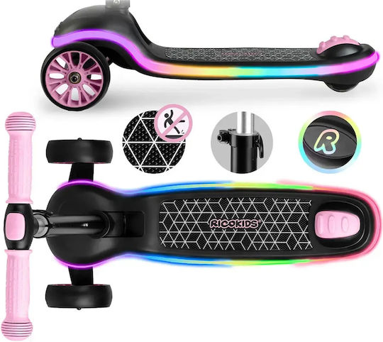 Ricokids Kids Scooter Foldable 3-Wheel Black