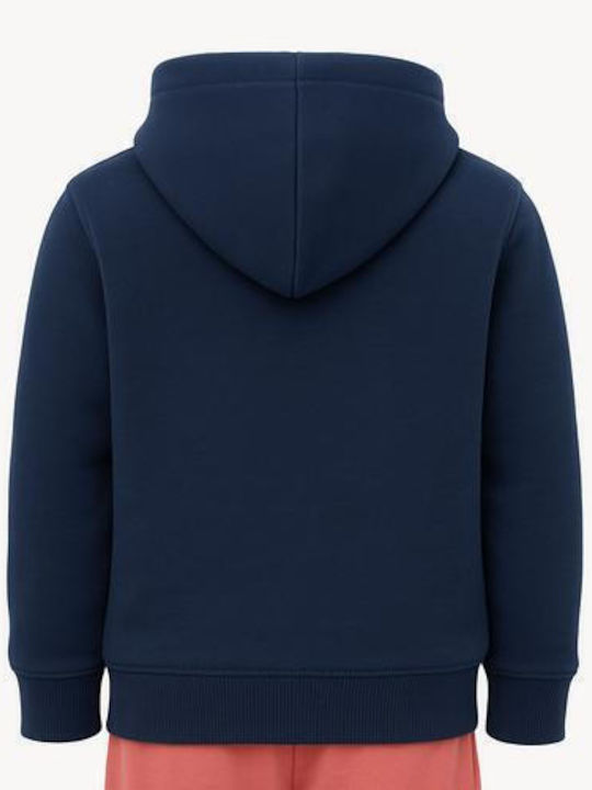 Fleece Επένδυση Παιδικό Φούτερ με Κουκούλα Blue