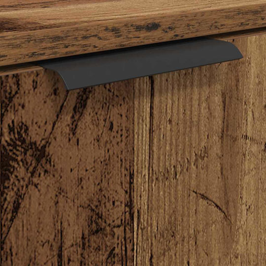 vidaXL Countertop with Sink & Mirror Old Wood, Brown