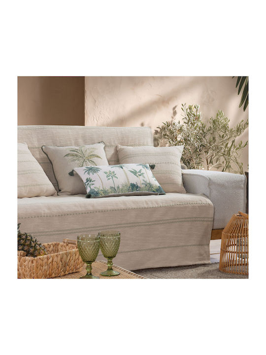 Nef-Nef Homeware Bleeze Dreisitzer-Sofa Wurf Jacquard 180x300cm Natürliche/Minz