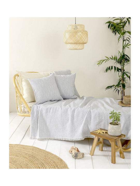 Nima Stone Ριχτάρι Πολυθρόνας Chenille 180x180εκ. Stone