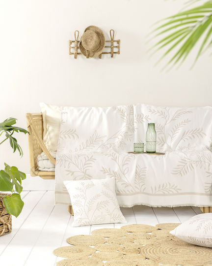 Nima Zweisitzer-Sofa Überwurf P180xM240cm Beige