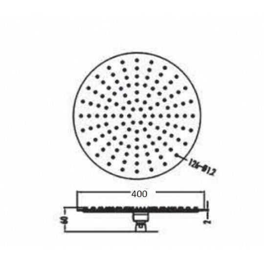Creavit SH3040 Rotund Cap de duș 40cm Inox