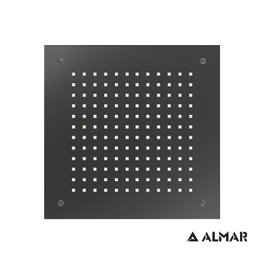 Almar Square Temptation Квадратен Капаче за душ 38x38см Черно матирано