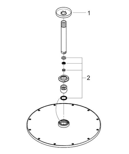 Grohe Rainshower Essence New Στρογγυλή Κεφαλή Ντουζ 31cm με Βραχίονα 14cm