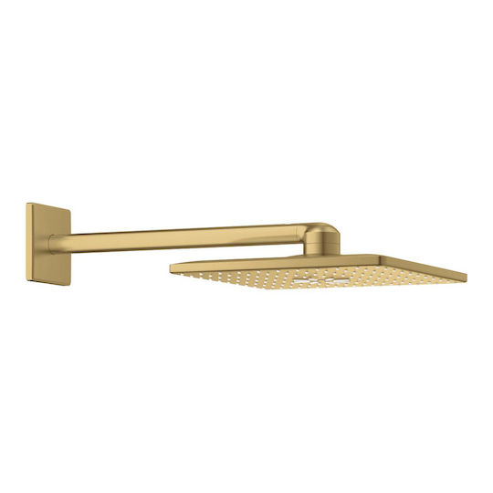Grohe Rainshower Smartactive 310 Cube Square Showerhead 31x31cm with Extension Arm 40cm Brushed Cool Sunrise