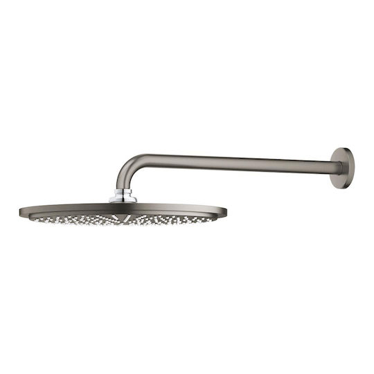 Grohe Cosmopolitan 310 Στρογγυλή Κεφαλή Ντουζ 31cm με Βραχίονα 38cm Brushed Hard Graphite
