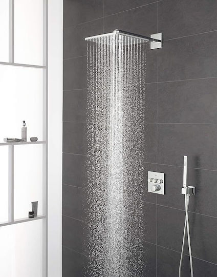 Grohe Rainshower Smartactive 310 Cube Τετράγωνη Κεφαλή Ντουζ 31x31cm με Βραχίονα 43cm