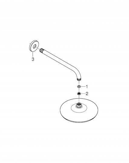 Grohe Tempesta Στρογγυλή Κεφαλή Ντουζ 38cm με Βραχίονα 28.6cm