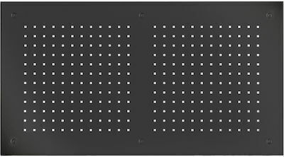Almar Rectangular Temptation Rechteckig Duschkopf 70x38cm Black Brushed