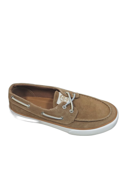 Suede Herren Bootsschuhe in Beigem Farbton