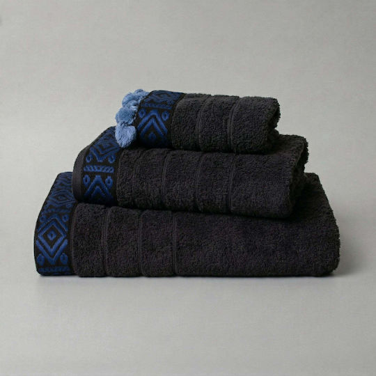White Fabric Hand Towel Marigold Black Weight 600gsm