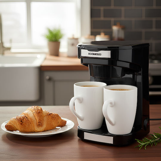 Butler Coffee Maker 0.25l 450w 2 Cups Reusable Filter Auto Shut-off Black