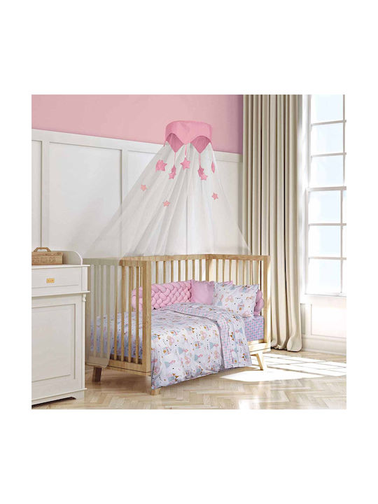 Alouette Set Baby Crib Cotton Sheets Princess Pink 130x170cm 3 Pieces