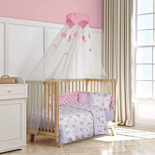 Alouette Set Baby Crib Cotton Sheets Princess Pink 130x170cm 3 Pieces