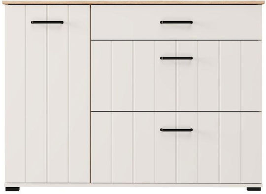 Συρταριέρα Κρεβατοκάμαρας Ξύλινη Lambeth 117 2k3f1v Cashmere-artisan Oak με Υφασμάτινη Επένδυση 117x41x86εκ.